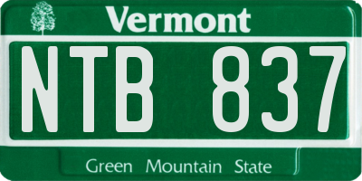 VT license plate NTB837