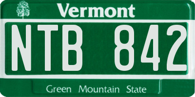 VT license plate NTB842