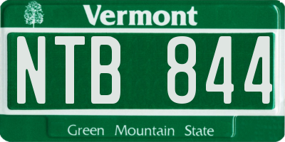 VT license plate NTB844
