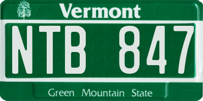 VT license plate NTB847