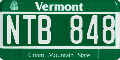 VT license plate NTB848