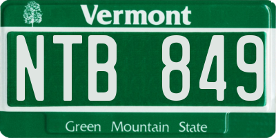 VT license plate NTB849