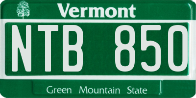 VT license plate NTB850