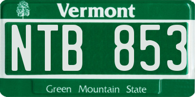 VT license plate NTB853