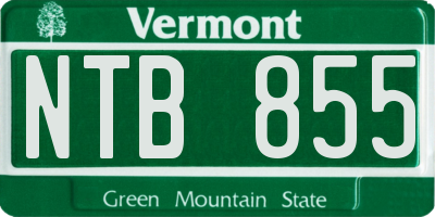 VT license plate NTB855