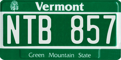 VT license plate NTB857