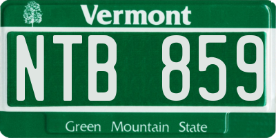 VT license plate NTB859