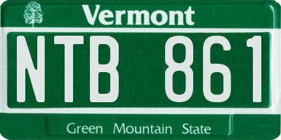 VT license plate NTB861