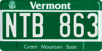 VT license plate NTB863