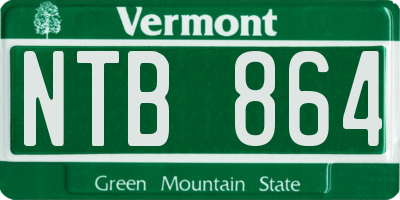 VT license plate NTB864