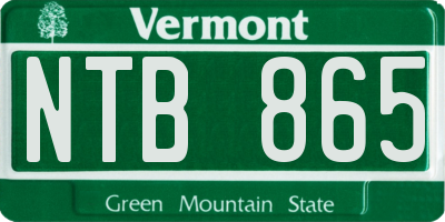 VT license plate NTB865