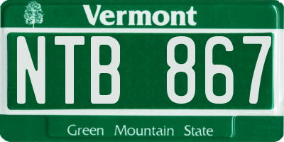 VT license plate NTB867