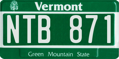 VT license plate NTB871