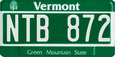VT license plate NTB872