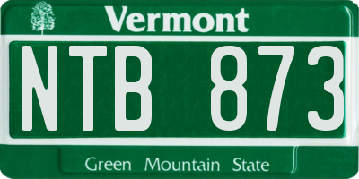 VT license plate NTB873