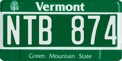 VT license plate NTB874