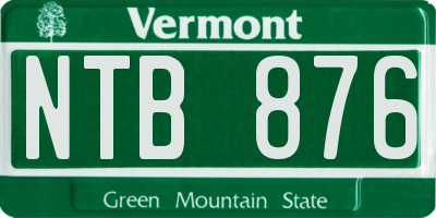VT license plate NTB876