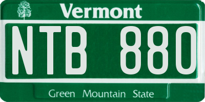 VT license plate NTB880