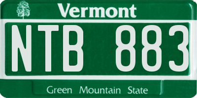 VT license plate NTB883