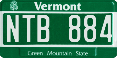 VT license plate NTB884