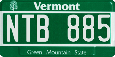 VT license plate NTB885