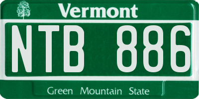 VT license plate NTB886