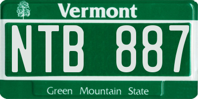 VT license plate NTB887