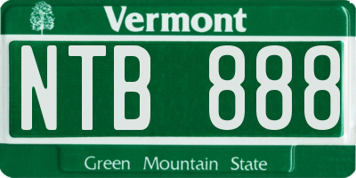 VT license plate NTB888