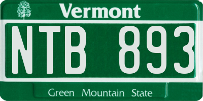 VT license plate NTB893