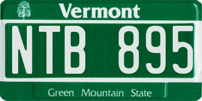 VT license plate NTB895