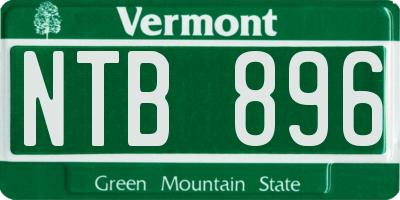 VT license plate NTB896