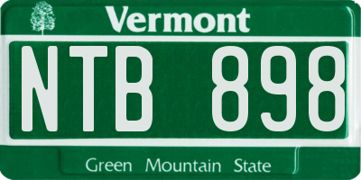 VT license plate NTB898