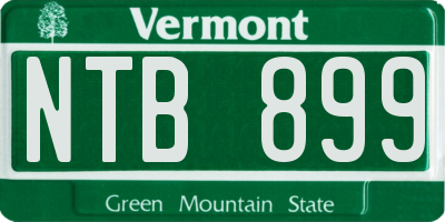 VT license plate NTB899