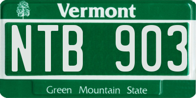 VT license plate NTB903