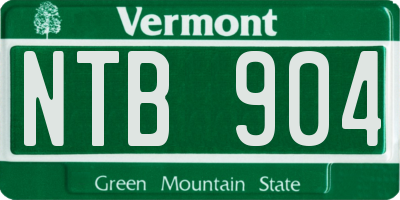 VT license plate NTB904
