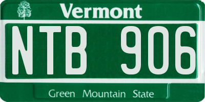 VT license plate NTB906