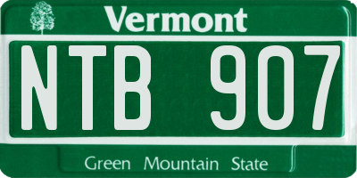VT license plate NTB907
