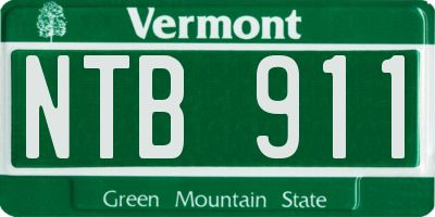 VT license plate NTB911