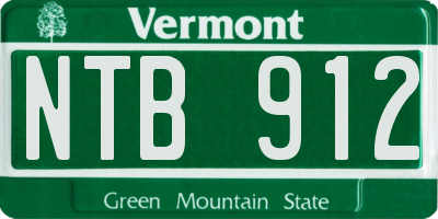 VT license plate NTB912