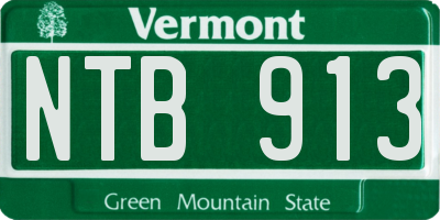 VT license plate NTB913