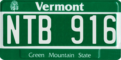 VT license plate NTB916