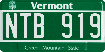 VT license plate NTB919