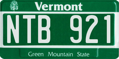 VT license plate NTB921