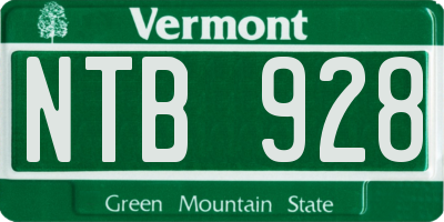 VT license plate NTB928
