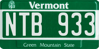 VT license plate NTB933