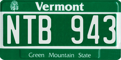 VT license plate NTB943