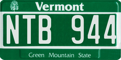 VT license plate NTB944