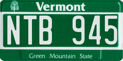 VT license plate NTB945