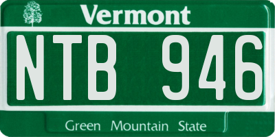 VT license plate NTB946