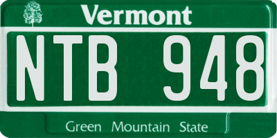 VT license plate NTB948